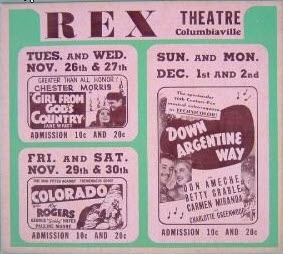 Rex Theatre - OLD FLYER FROM 1940 OR SO